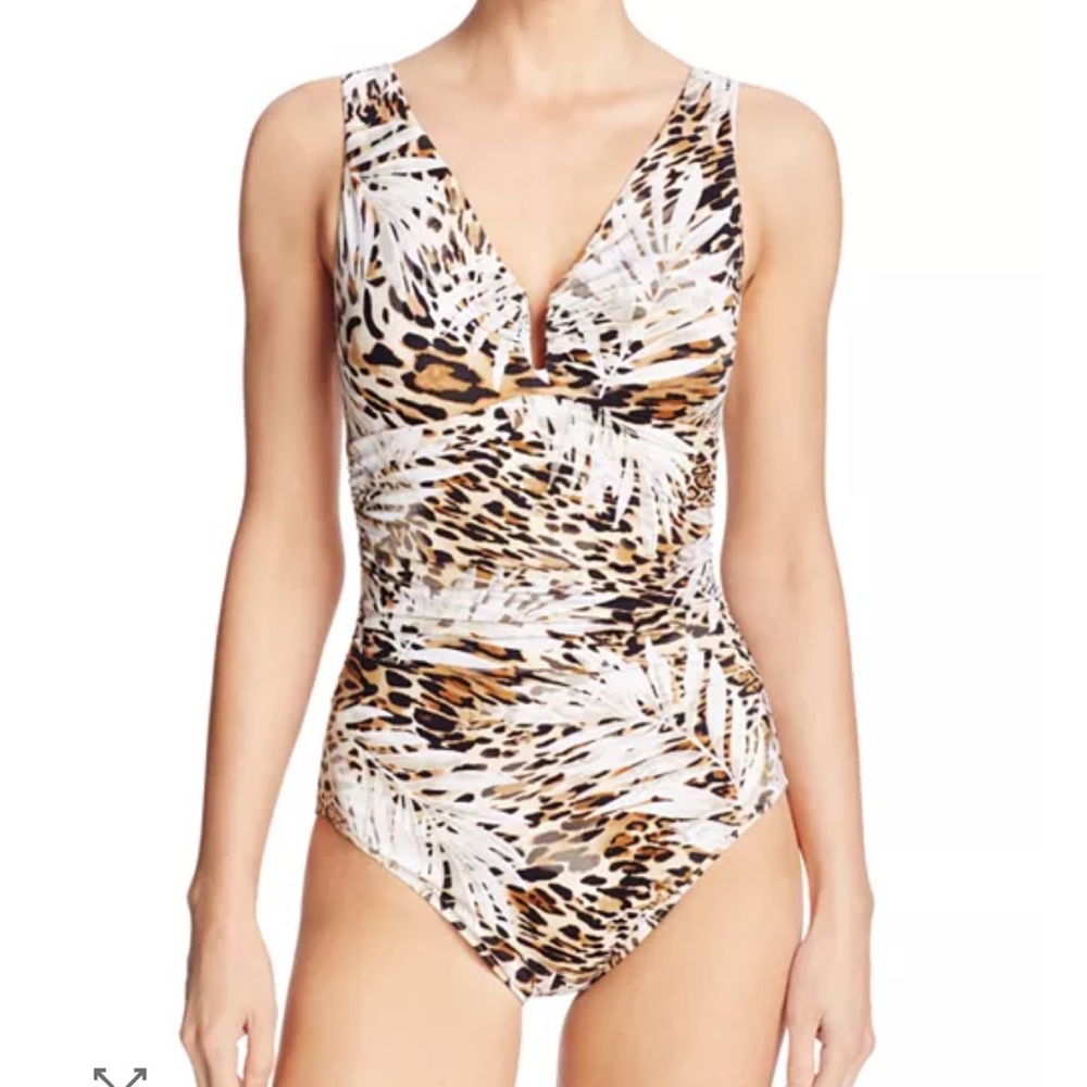 Miraclesuit Sheer Safari Palisades One Piece Swimsuit Size 10